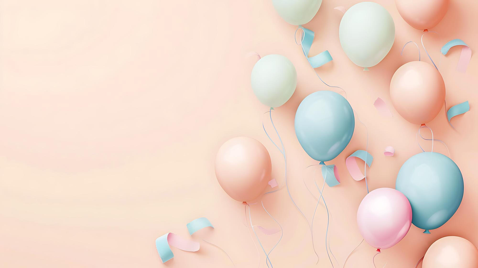 simple gender reveal ideas - pink background with balloons